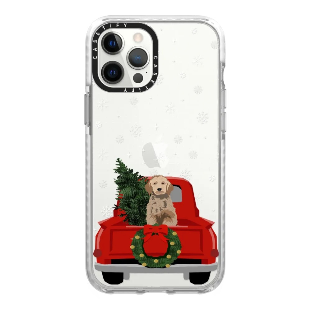 Casetify Clear Dog Christmas iPhone Case